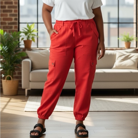 NWOT Cabi Red Quantum Cargo New Arrivals- Size XL - Picture 2 of 8